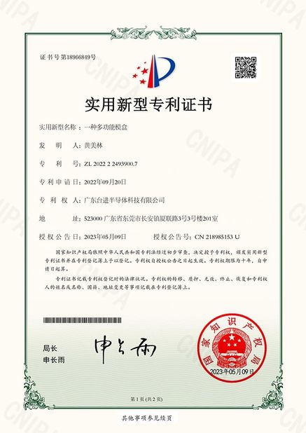 China Guangdong Taijin Semiconductor Technology Co., Ltd certificaten